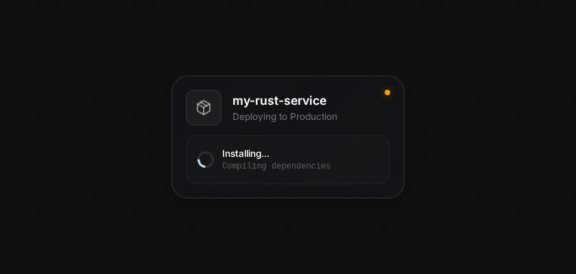 An application card on the Live Canvas in the Installing state.