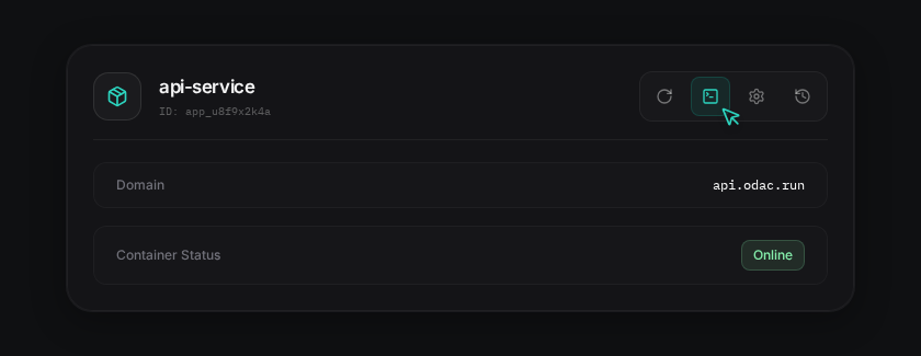 ODAC Inspector Action Bar