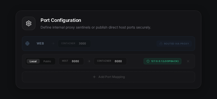Step 2: Exposing a secure Local host port