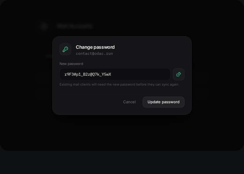Change Password Modal Dialog